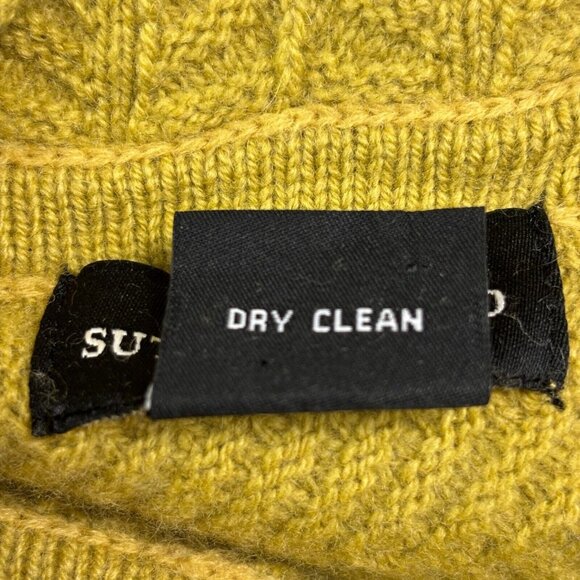 Sutton Studio Sweater Womens M Cashmere Chartreuse Cowl Neck Bell Sleeve Print - Picture 10 of 15